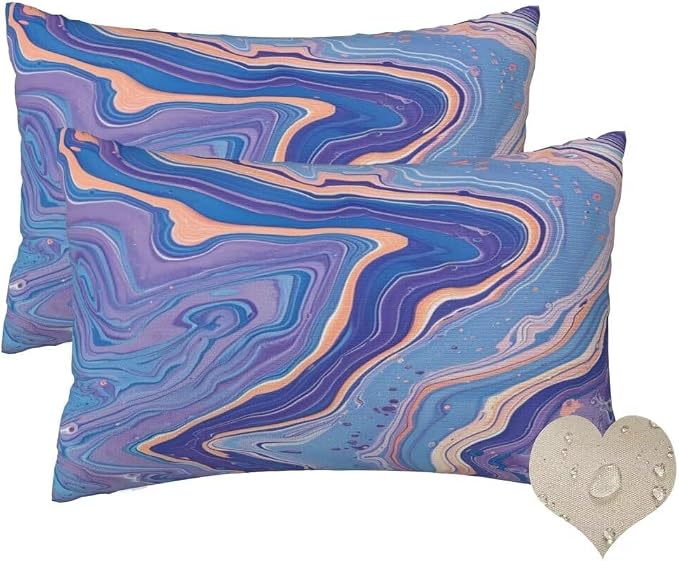 Outdoor Pillows Waterproof Set of 2 Outdoor Pillow Covers 16x24 Inch, Abstract Throw Pillows Modern Pillow Covers, Garden Decorative Pillows Outdoor Pillows for Patio Furniture Car Home Decor -hs483