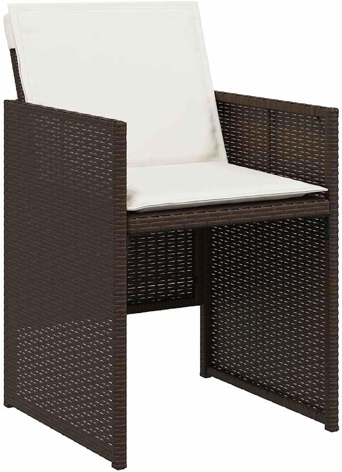 13 Piece Patio Dining Set, 12 Seater Outdoor Table and Chair Set with Cushions, Space Saving Cube Garden Furniture, Weather Resistant PE Rattan Brown