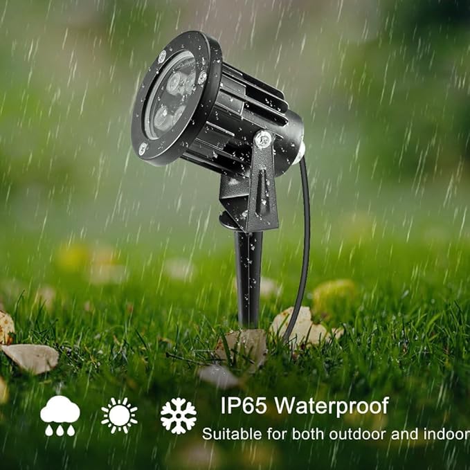 OurLeeme Lawn Flood Light Stake, RGB Spot Lights,8W Outdoor LED Flood Light Waterproof Garden Yard Lights with Remote Control,2-in 1 Landscaping Spotlights for Patio,Pathway, Driveway 85-265V (1 Pc)