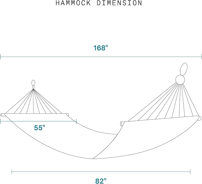 Fab Habitat Rope Recycled Polyester Hammock - Miami - Blue - Indoor/Outdoor, Quick Dry, 2 Person 400 lbs Capacity - Patio, Poolside, Backyard, Garden, Beach, Balcony - 12-14 ft Adjustable