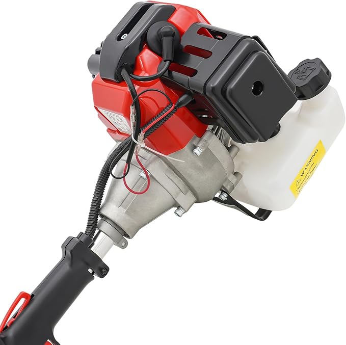52CC 2-Stroke Brush Cutter Grass Trimmer, Gasoline Grass Wacker, Brush Cutter Multifunctional Trimming Tools with 7 Heads & 0.9 Qt Fuel Tank for Shrub Harvesting Cleaning