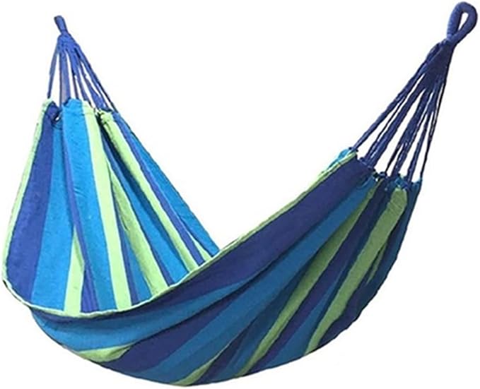 Double Hammock 2 Person Canvas for Patio Garden Backyard Outdoor and Indoor (Red, Blue)(Blue240X100cm)