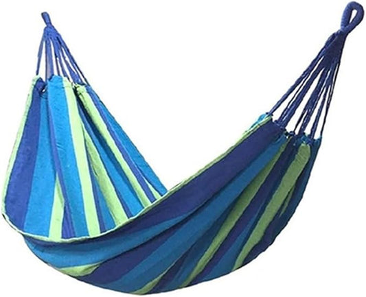 Double Hammock 2 Person Canvas for Patio Garden Backyard Outdoor and Indoor (Red, Blue)(Blue240X100cm)