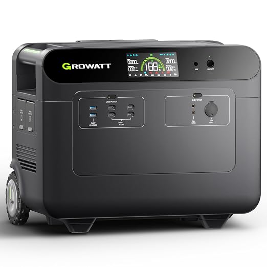 GROWATT 3686Wh Extra Battery for HELIOS 3600 Portable Power Station, LiFePo4 Expansion Battery, 9 DC Outlets for Cell Phone, PC, Tablets or Other Devices, for Home Use, Emergency, Camping and RV