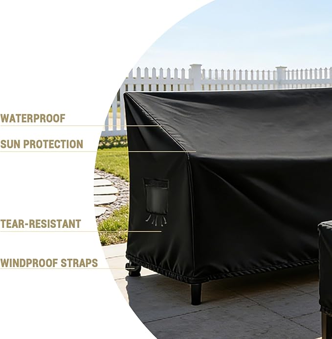 Outdoor Couch Cover Waterproof, Outdoor Sofa/Loveseat/Patio Furniture Cover - 79"W x 40"D x 35"H