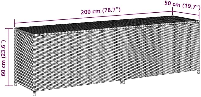 78.7"x19.6"x23.6" Gray Poly Rattan Outdoor Storage Chest with PE Liner and Gas Lift, Large Deck Box for Patio Furniture Cushions and Garden Supplies