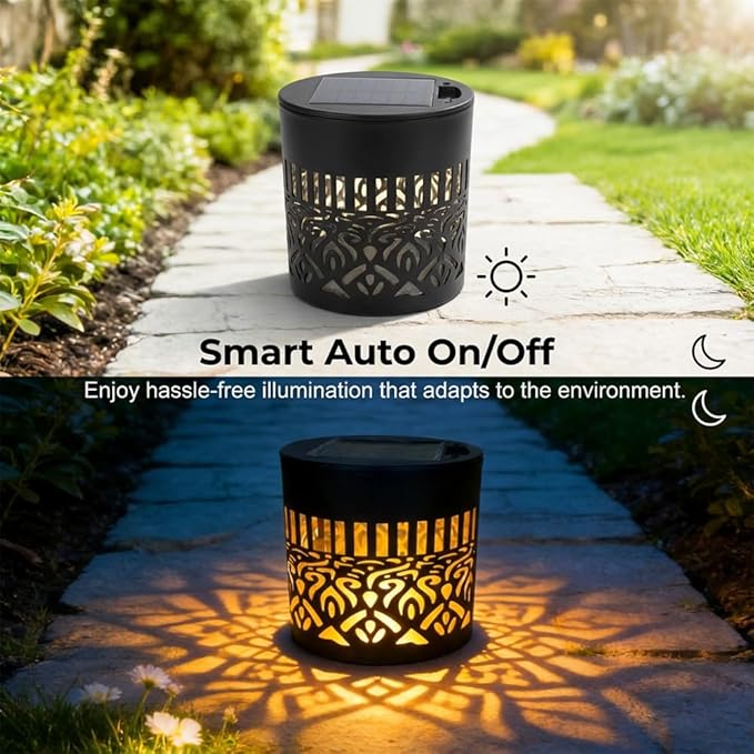 AIIONP Decorative Solar Mandala Lights, 2026 Upgrade Solar Mandala Fence Lights Outdoor, Waterproof Metal Solars Wall Step Deck Lights for Garden Patio Backyard Pathway Outdoor Spaces (4 PCS)