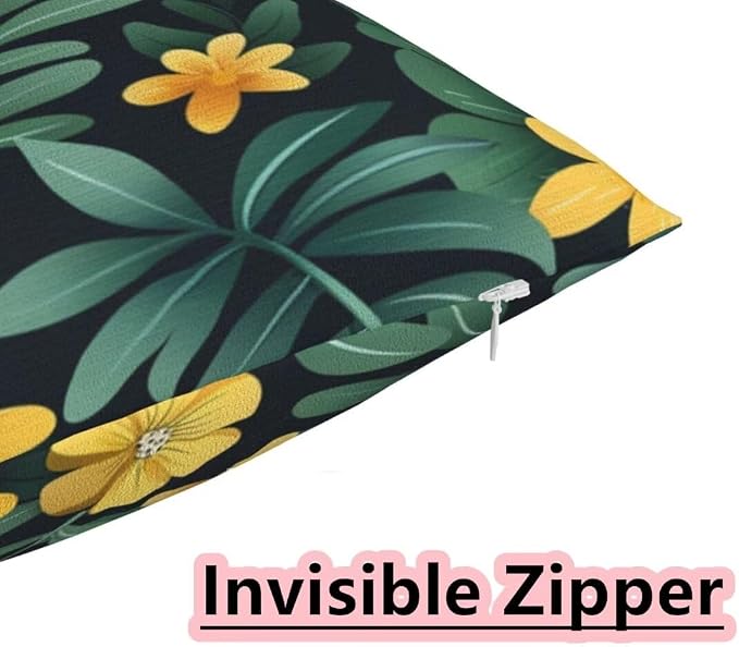 Outdoor Pillows Waterproof Set of 2 Outdoor Pillow Covers 16x24 Inch, Yellow Throw Pillows Flower Pillow Covers, Summer Garden Decorative Pillows Outdoor Pillows for Patio Furniture Home Decor -hs117