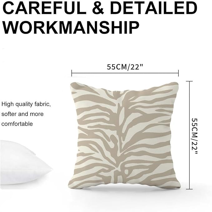 Blue Tiger Print Pillow Cover Animal Tiger Print Throw Pillow Covers 22x22 INFarmhouse Accent Farmhouse Decor Pillow for Sofa Bed Chair Car