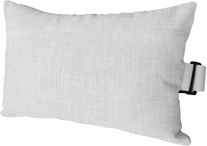 White Outdoor Lumbar Pillow 11x16 Inch, Farmhouse Burlap Solid White Color Modern Linen Texture Waterproof Throw Pillow Covers with Insert, Decorative Chair Cushions for Patio Garden Recliner