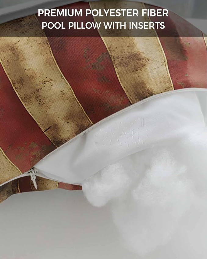 Pack of 1 Outdoor Lumbar Cushions with Inserts, American Vintage US Flag Patriot Waterproof Fluffy Fade Body Pillows, Patio Furniture Pillow for Home Balcony Garden Decor 11x16IN