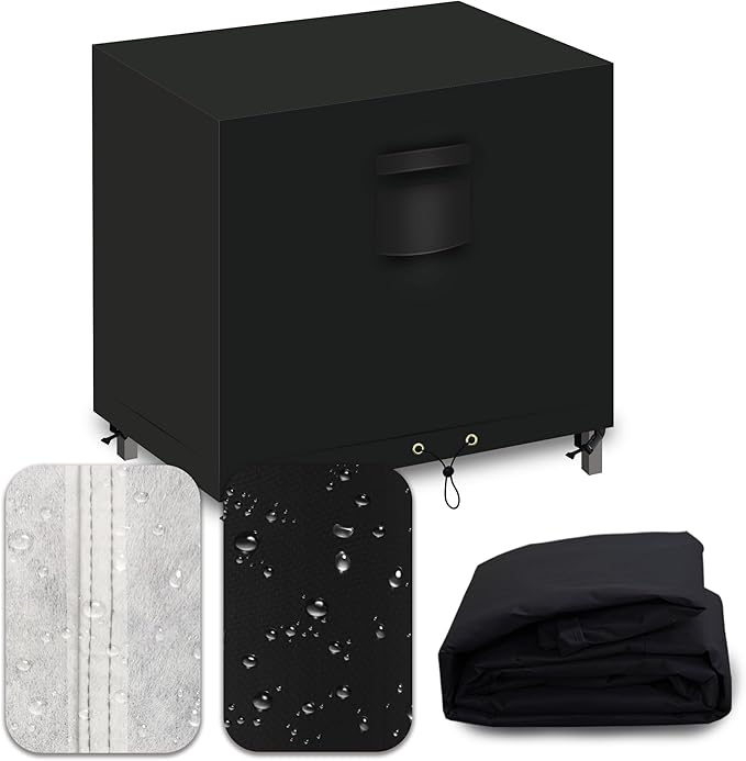 Heavy Duty Patio Furniture Covers Waterproof, 600D Outdoor Furniture Cover Waterproof for Sectional Sofa Couch, Outdoor Dining Table and Chair Set Covers 27''L x 22''W x 30''H, Black