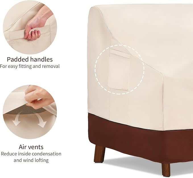 Patio Furniture Sofa Covers Waterproof,3-Seater Outdoor Sofa Covers Fits up to 76W x 32.5D x 33H inches