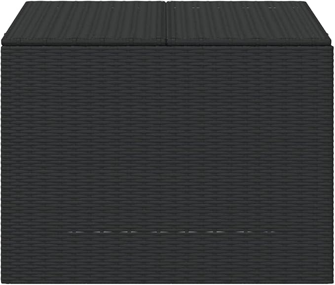 291L Black Deck Box 29.5x31.5x23.2, Poly Rattan Outdoor Storage for Patio, Garden, Deck