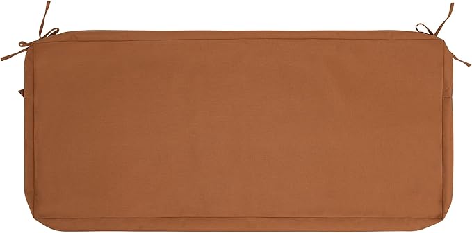 FUNHOME Outdoor Bench Cushion Cover 48 x18 x 3 inch,Water Resistant Cover with Zipper&Ties,Fade-Resistant Slipcover,Patio Porch Swing Cushion Cover Replacement Only,No Insert(Orange)