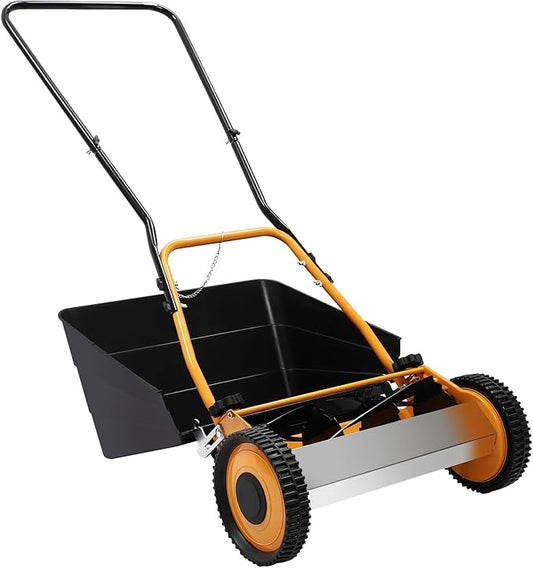 16" Lawnmower Wheeled Lawn Mower, Hand Push Lawn Mower for Green Lawns, Driveways, Courtyards