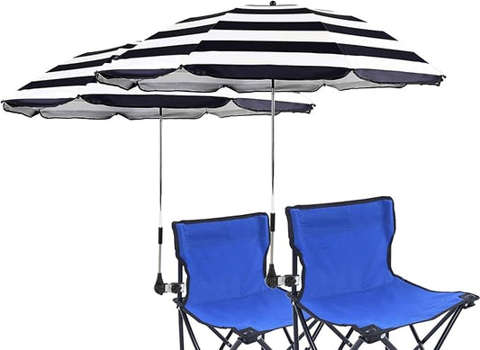Beach Chair Umbrella with Universal Clamp,360° Adjustable Sunshade Umbrella,Clip on Parasols for Patio,Wheelchairs,Golf Carts