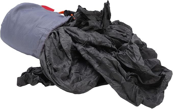 Portable Parachute Camping Hammock, Lightweight Outdoor Hammock with Aluminum Snap Hooks and Storage Bags, Compact Foldable Design for Hiking Backpacking Travel (Gray)