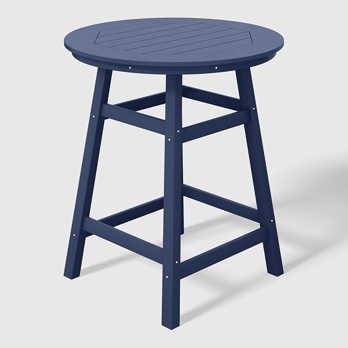 WestinTrends Malibu 5-Piece HDPE Outdoor Patio Dining Bar Bistro Table Set with Counter High Round Bar Stools