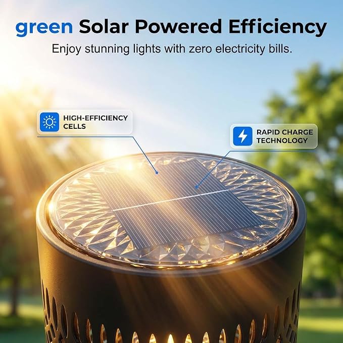 Decorative Solar Mandala Lights, Metal Solar Powered Outdoor Wall Lights Solar Powered Deck Step Stair Light, Waterproof Mandalas Fence Light for Garden Yard Backyard Post Patio Decor (2, Flower)