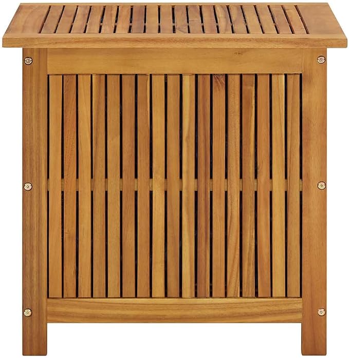 Solid Acacia Wood Storage Box, Rectangular Outdoor Garden Trunk with Oiled Finish, Weather-Resistant Deck Storage for Patio, Porch, Hallway, Medium, Brown
