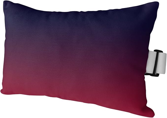Outdoor Pillows Covers with Inserts Purple Red Gradient Waterproof Recliner Pillow with Adjustable Strap Throw Pillows for Patio Furniture Pool Lounge Chair, 12x20 inch, 1PCS