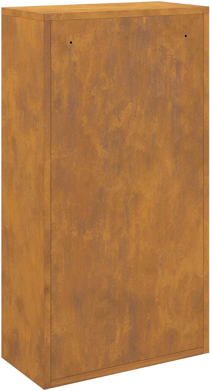 Weathering Steel Parcel Drop Box, Secure Large Capacity Package Delivery Locker with Lock for Porch Garden Outdoor Mail Receiving, 17.32 x 8.66 x 32.28 in
