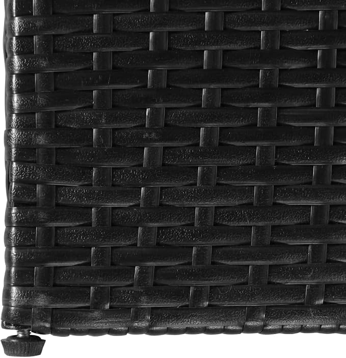 【Fast Shipping】 Outdoor Deck Box Storage, Pool Toys, Gardening Tools, Furniture Patio Storage Box Black 59"x39.4"x39.4" Poly Rattan