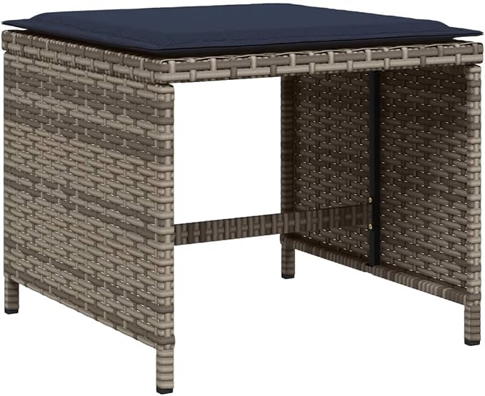 15 Piece Garden Dining Set, Patio Rattan Furniture with Cushions, Space Saving Cube Table and Chairs for Backyard Deck
