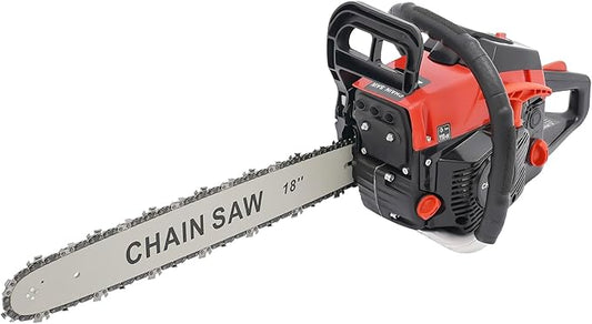 18inch Gas Chainsaw, 2.95HP 58CC 2-Stroke Gasoline Chainsaw, Air Cooled Pull Start Top Handle Gas Powered Chain Saw Petrol Chainsaws with Automatic Chain Lubrication for Trees, Wood Cutting