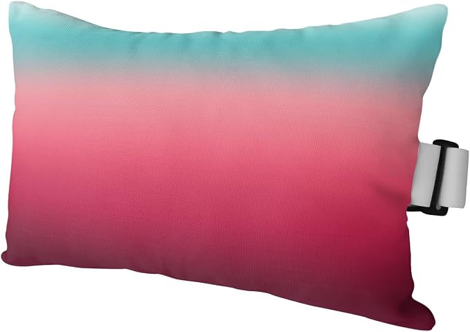 Outdoor Pillows Covers with Inserts Teal Turquoise Red Ombre Stripe Line Gradient Waterproof Recliner Pillow with Adjustable Strap Throw Pillows for Patio Furniture Pool Lounge Chair, 11x16 Inch, 1PCS