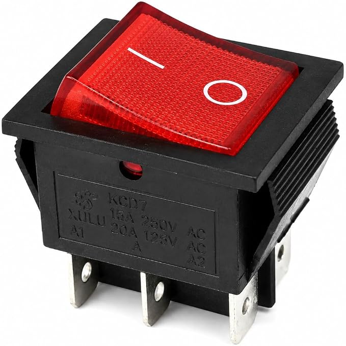 Direct Replacement 6 Pin On Off Black Switch Rocker for Predator 1800W 4000W 4375W 6500W for Champion 3500/4000W Open Frame Inverter Generator for Generac 0H3375028 Manual Recoil Start