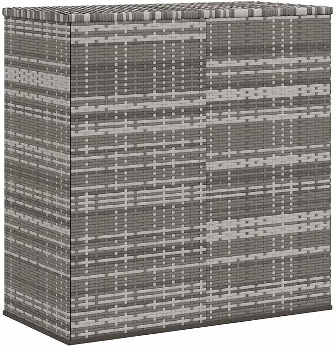 Outdoor Cushion Storage Box, 39.4x19.3x40.7 Inch Weather-Resistant PE Rattan Deck Bin with Gas Lift, Waterproof Patio Garden Furniture Organizer, Grey