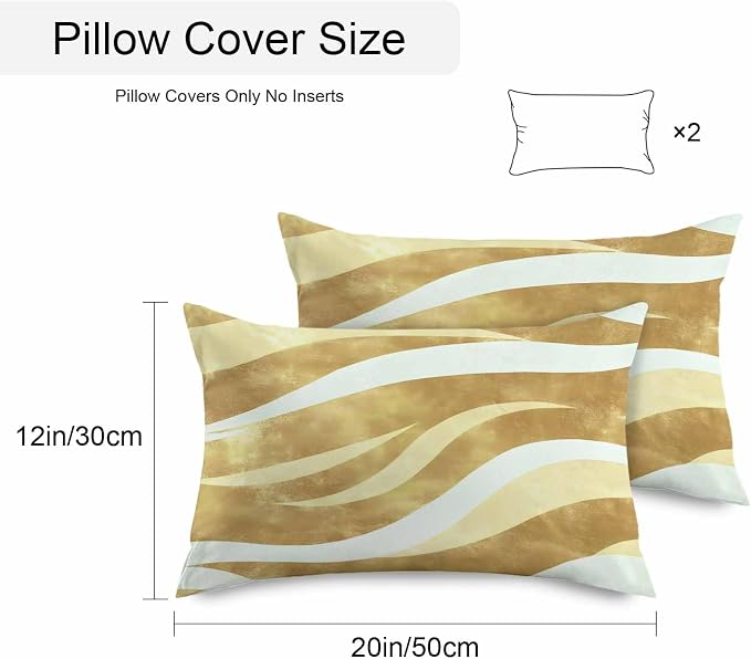 Yellow Pink Waves Waterproof Outdoor Pillow Covers Set of 2 Home Decor, Ombre Sea Ripples Shabby Beach Pillowcase Patio Pillow Covers for Couch Bench Furniture Garden 20x12in