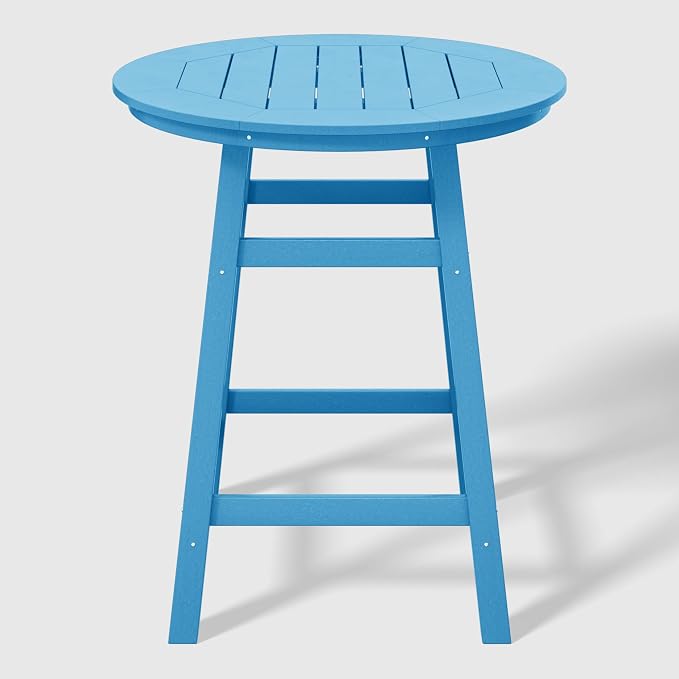 WestinTrends Malibu 5-Piece HDPE Outdoor Patio Dining Bar Bistro Table Set with Counter High Round Bar Stools