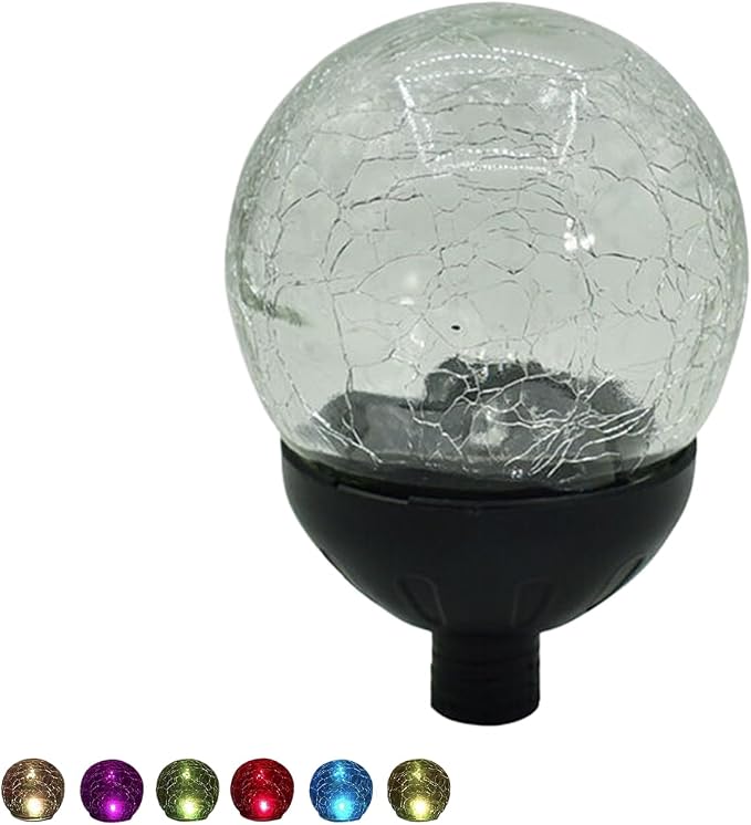 Solar Light Parts - Garden Wind Spinners - Multi-Color Glass Ball Solar Powered Wind Spinner Replacement Parts
