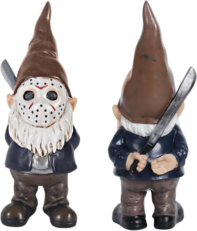 SPINNDO Garden Gnome Statue Decoration Garden Decor Horror Gnomes Boo Basket