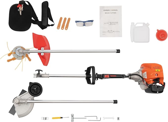 Lawn Trimming Machine, 33CC 2 Stroke Gasoline String Trimmer Single Cylinder Lawn Mower Hedge Trimmer for Home Lawn Mowing, Orchard Mowing