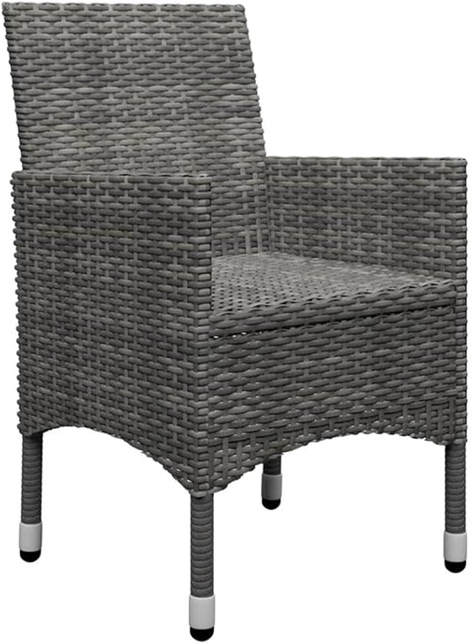 BOWERY HILL 7-Piece Solid Acacia Wood Patio Dining Set, Ergonomic Chairs with Weather-Resistant Cushions, Oiled Gray Finish, Durable Metal Frame for Outdoor Garden or Patio Dining, Seats 6