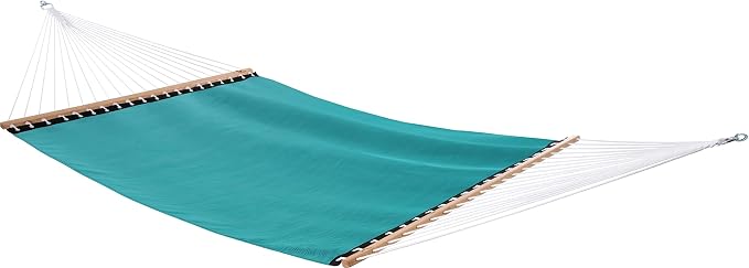 Vivere Quick-Drying Phifertex Fade Resistant Double Poolside Hammock with Spreader Bars (Blue Hawaii)