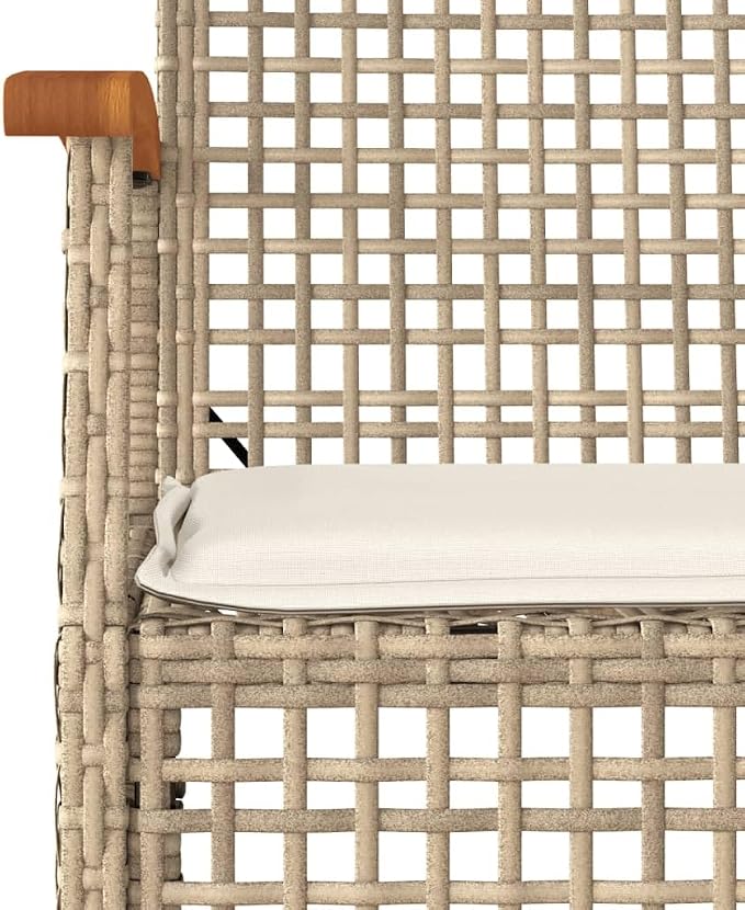 5 Piece Garden Dining Set, Beige PE Rattan Patio Furniture with 4 Cushioned Chairs and Rectangular Tempered Glass Table, Modern Outdoor Wicker Dining Set for Backyard and Terrace