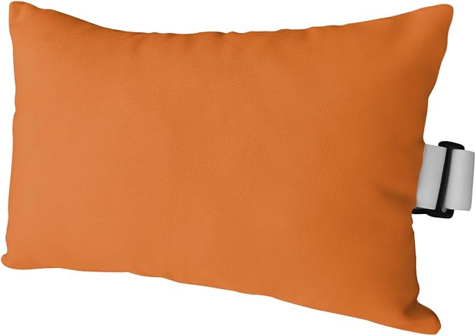 Outdoor Pillow for Chaise Lounge Chair, Fall Pure Orange Solid Color Waterproof Recliner Headrest Pillow Lumbar Pillows with Adjustable Elastic Strap for Beach, Poolside, Patio, Office (1 Pack)