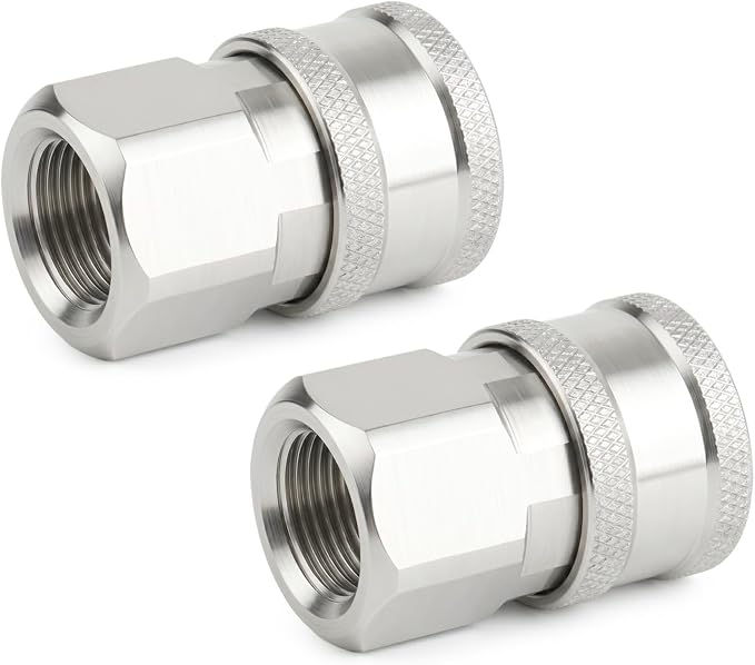TAISHER 8PCS 304 Stainless Steel 1/4" Female NPT High Pressure Washer Quick Connect Coupler for Pressure Washing Gun Hose Accessories