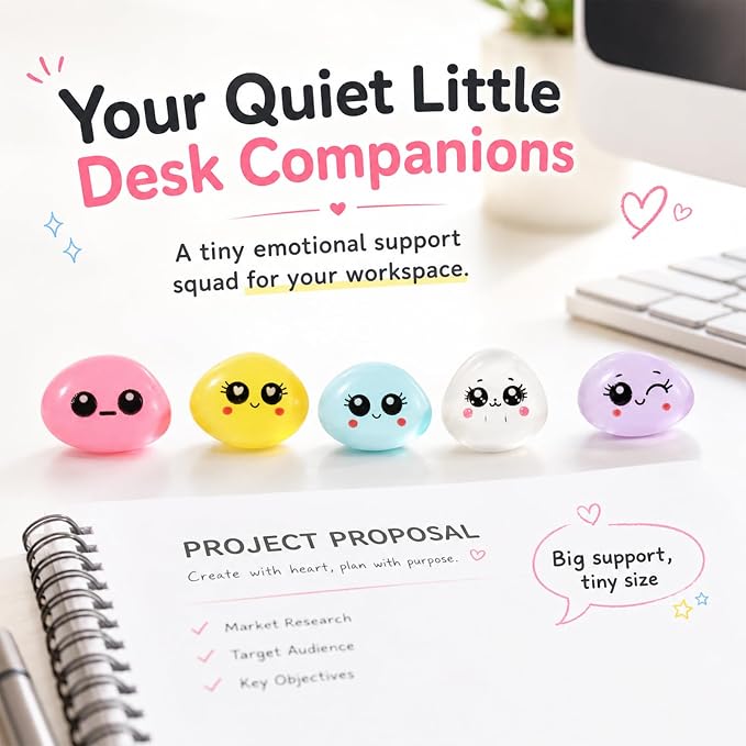 48 Pcs Mini Resin Expression Stones for Adult, Mini Trinkets, Figurines | Funny Meme Faces Figures for Desk Decor, Versatile for Miniature Landscapes, Potted Plants & DIY Crafts, Cute Party Favors