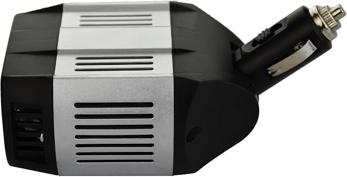 Modified Sine Wave Power Inverter 100W Rated with 300W Surge Power with Dual USB Output and Adjustable Cigarette Lighter Plug (Silver)