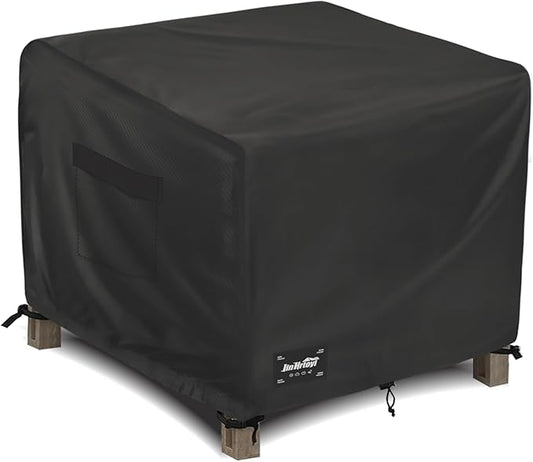 JinHrtoyi Patio Square Table Cover,22Wx22Dx18H Inches 100% Waterproof Heavy Duty Outdoor Coffee Table Cover,Black Minimalism Style Outdoor Furniture Covers