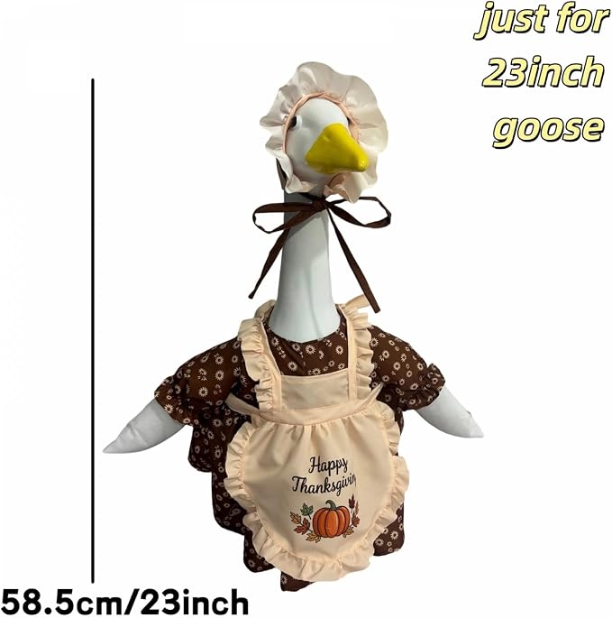 Mtsebmves Pumpkin Wizard Porch Goose Outfit Witch Geese Costume 23-Inch Porch Goose Dress for Yard Lawn Outdoor Garden Patio
