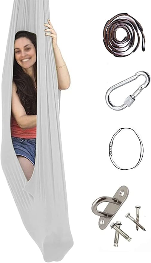 Kids Therapy Swing Adjustable Aerial Yoga Cuddle Hammock Indoor Outdoor Snuggle Swing with Special Needs Ideal for Children Calming & Relaxing Sensory Integration