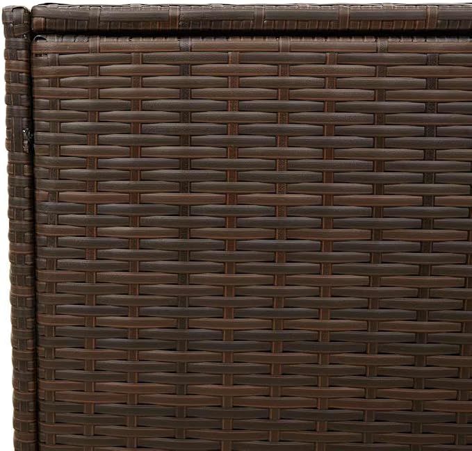 Garden Storage Box, 74.8 Gallon Outdoor Deck Box with Liner, Brown Wicker PE Rattan Patio Storage Container for Cushions and Tools, Durable Steel Frame, 47.2 x 19.7 x 22 Inches
