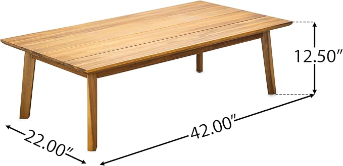 Merax 2 Piece Patio Outdoor Furniture Set, All-Weather Acacia Wood Curved Loveseat Sofa with Cushions,1 Coffee Table, Conversation Set for Backyard Deck Poolside, Teak+ Beige
